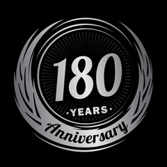 180 years anniversary. Anniversary logo design. 180 years logo.