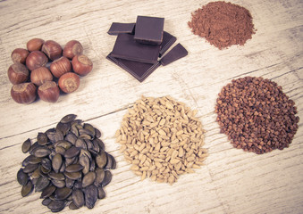 Products containing magnesium. Healthy food.