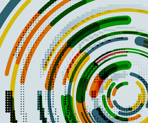 Circular lines, circles, geometric abstract background