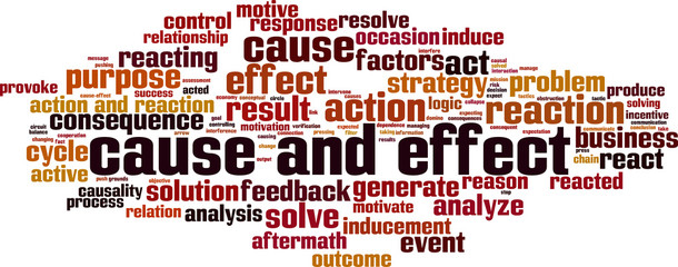 Cause and effect word cloud