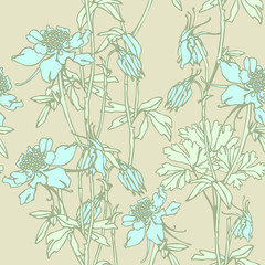 Seamless pattern with floral ornament