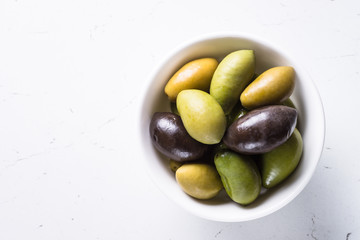 Olives on white.