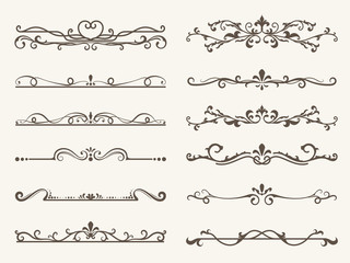 Vector set of decorative elements,  frame and line vintage style