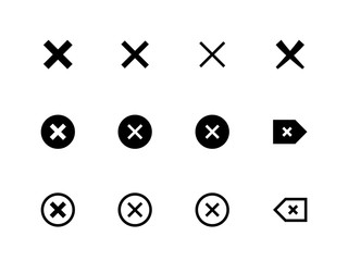 X marks, delete, cancel vector icons