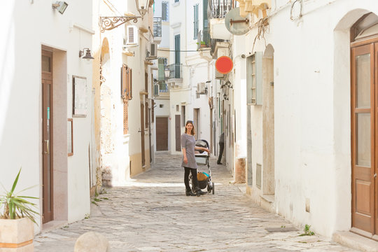 Gallipoli, Apulia - Cobblestone in the middle aged alleyways of Gallipoli