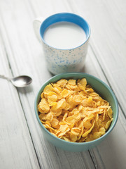 cornflakes with milk for Breakfast