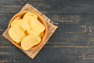 Potato chips in bowl