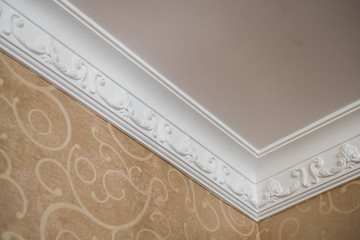 Luxury Home ceiling corner ornamental moulding detail