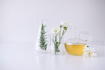 cosmetic nature skincare and essential oil aromatherapy .organic natural science beauty product .herbal alternative medicine . mock up.