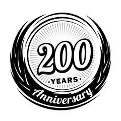 200 years anniversary. Anniversary logo design. 200 years logo.