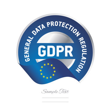 GDPR General Data Protection Regulation blue background stamp