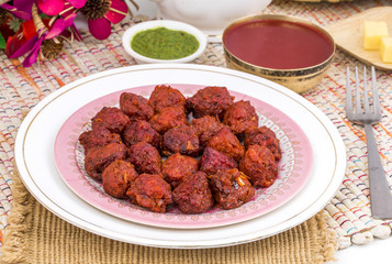 Indian Cuisine Vegetable Manchurian Also Know as Gobi Manchurian is a popular Indo Chinese Street food