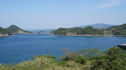 Fototapeta na wymiar 海がきれいな笠沙の小島の風景