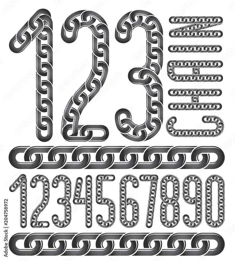 Poster set of vector numerals from 0 to 9. elegant numbers for use as poster design elements. created using