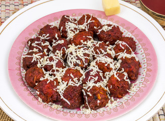 Indian Cuisine Vegetable Manchurian Also Know as Gobi Manchurian is a popular Indo Chinese Street food