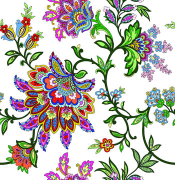 Seamless pattern with floral ornament