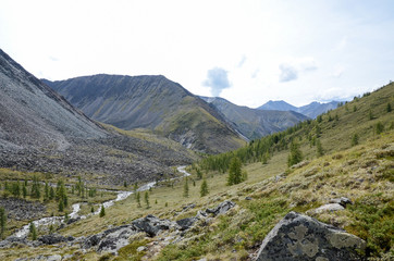 A beautiful view in the mountains of the Eastern Sayan.