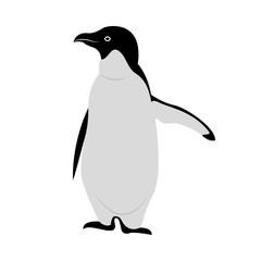 Vector image of a penguin with a raised wing