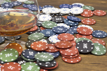 Poker chips card alcohol, poker game