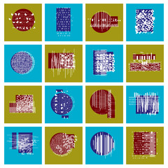 Vector geometric compositions set, abstract graphic arts collection.