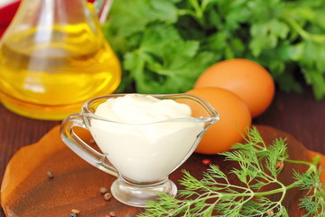 Mayonnaise with ingredients
