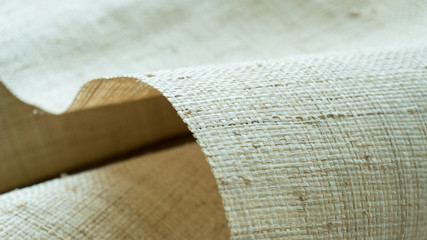 Nature fiber woven for cloth close up background