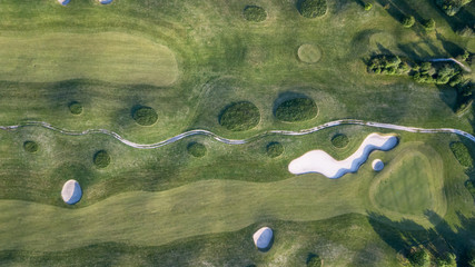 Drone view of a golf course