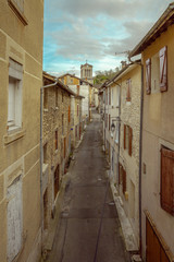 Fototapeta na wymiar Saint-Nazaire-en-Royans a small French town in the Auvergne-Rhône-Alpes region