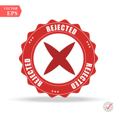 Delete X-Cross rounded icon. Vector style is flat iconic symbol inside a circle, red color, transparent background.