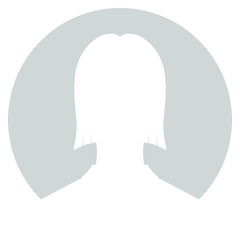 Abstract sign avatar. Icon profile. White symbol on gray circle background. Vector illustration 