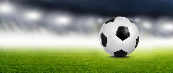 Poster Soccer Fußball im Scheinwerferlicht