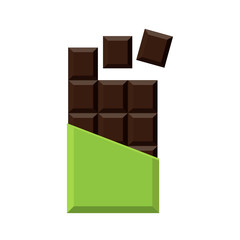 Realistic chocolate bar isolated on white background. Packaging. Mock up. Vector illustration.