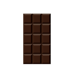 Chocolate bar isolated on white background. Top view. Vector.