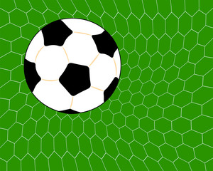 Soccer ball in goal