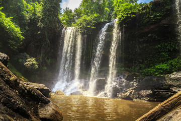 Obraz premium The Phnom Kulen waterfall, Siem Reap, Cambodia.