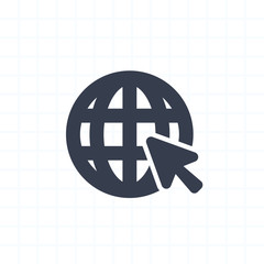 Grid Globe & Cursor - Segment Icons . A professional, pixel-perfect icon.