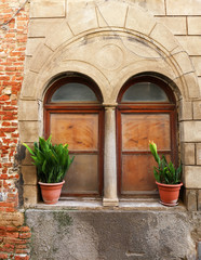 Fototapeta na wymiar Architectural detail in Gambassi Terme medieval village, Tuscany, Italy, Europe