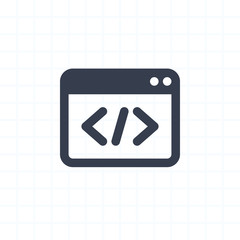 Code In Window - Cutout Icons . A professional, pixel-perfect icon .