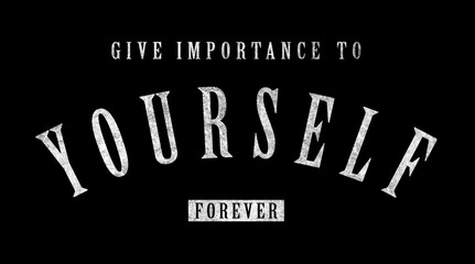 black and white slogan graphic for t-shirt