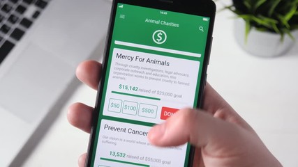 Making Charity Donation To Animal Organization Using Smartphone App