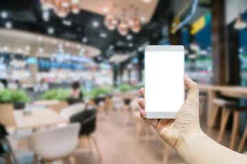 blur image background of sitting area in shoppingmall department store