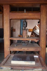 Historischer Buchdruck, ein Blick in das Atelier des Druckers