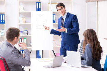 Business meeting with employees in the office