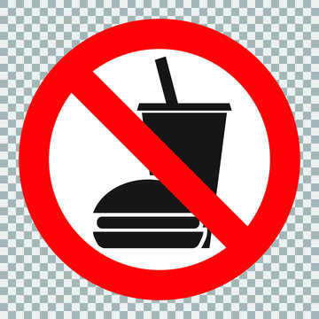 No eat and drink vector sign