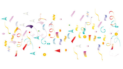 Trendy Xmas Party Tinsel Vector Foil Confetti Cool Foil Border Fireworks Explosion, Blast, Burst, New Year, Christmas, Birthday Celebration. Cool Summer Coctail Party Colored Gradient Tinsel Confetti.