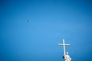 cross on the blue sky