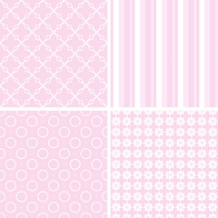 Pastel retro different vector seamless patterns.