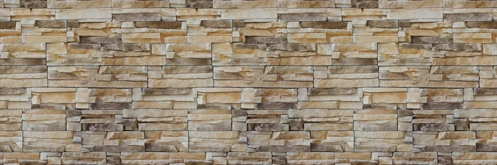 Foto op Plexiglas Stenen textuur muur Stenen muur baksteen textuur. Naadloze patroon. Achtergrond van de zandstenen gevel.