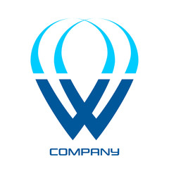 Obraz premium A drop of water and the letter W logo