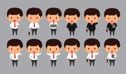 Elegant young business man vector illustration set2